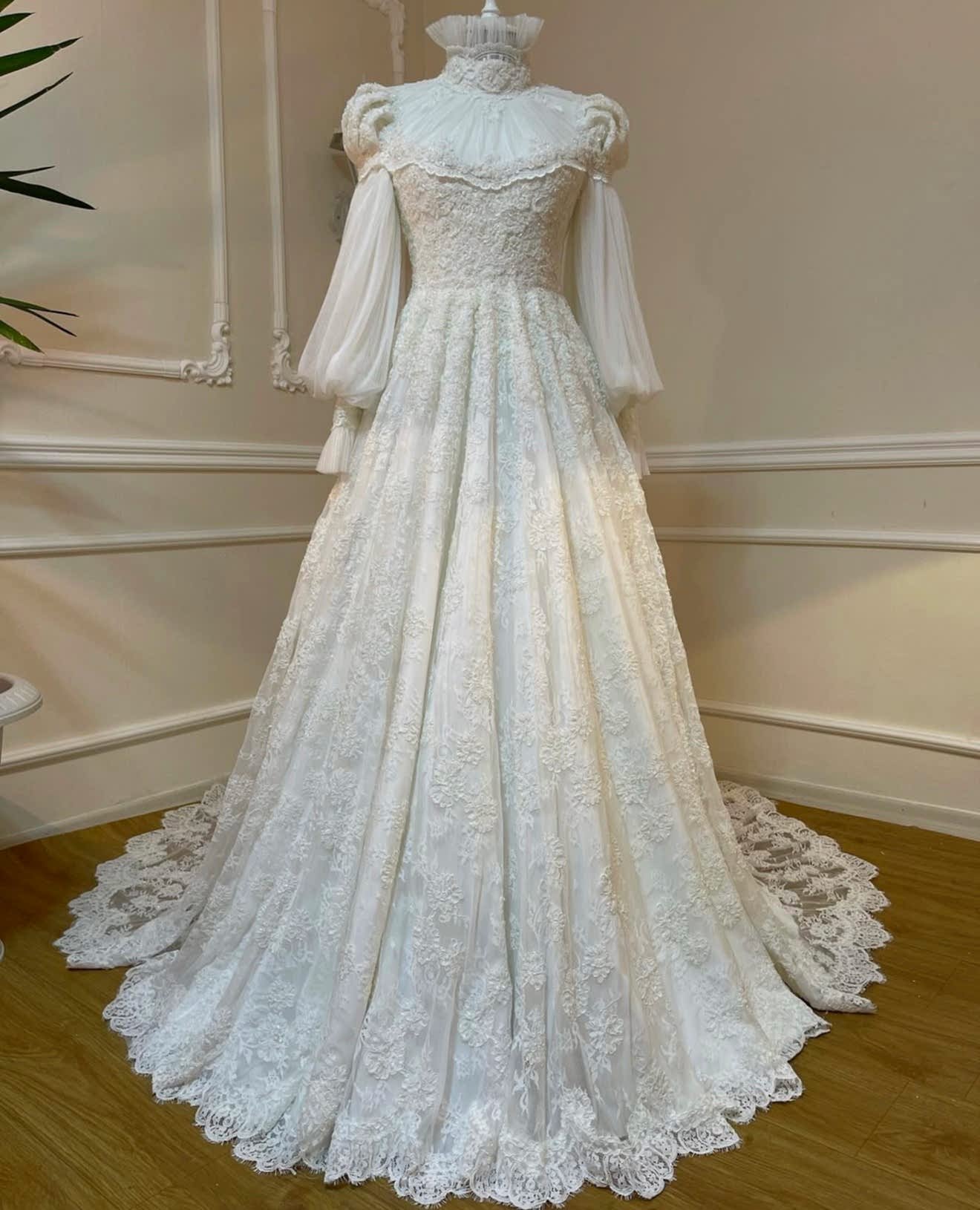 38-40 Beden Özel Dikim Vintage Gelinlik