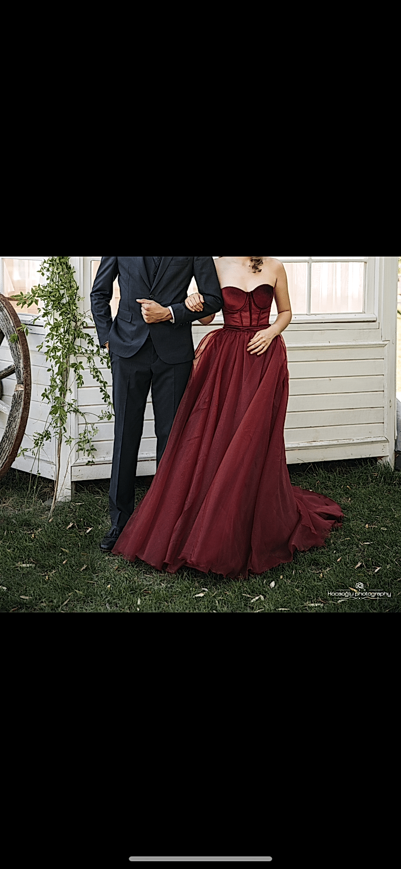 Bordo renk kalp yaka ,Kiralık nişan/kına 